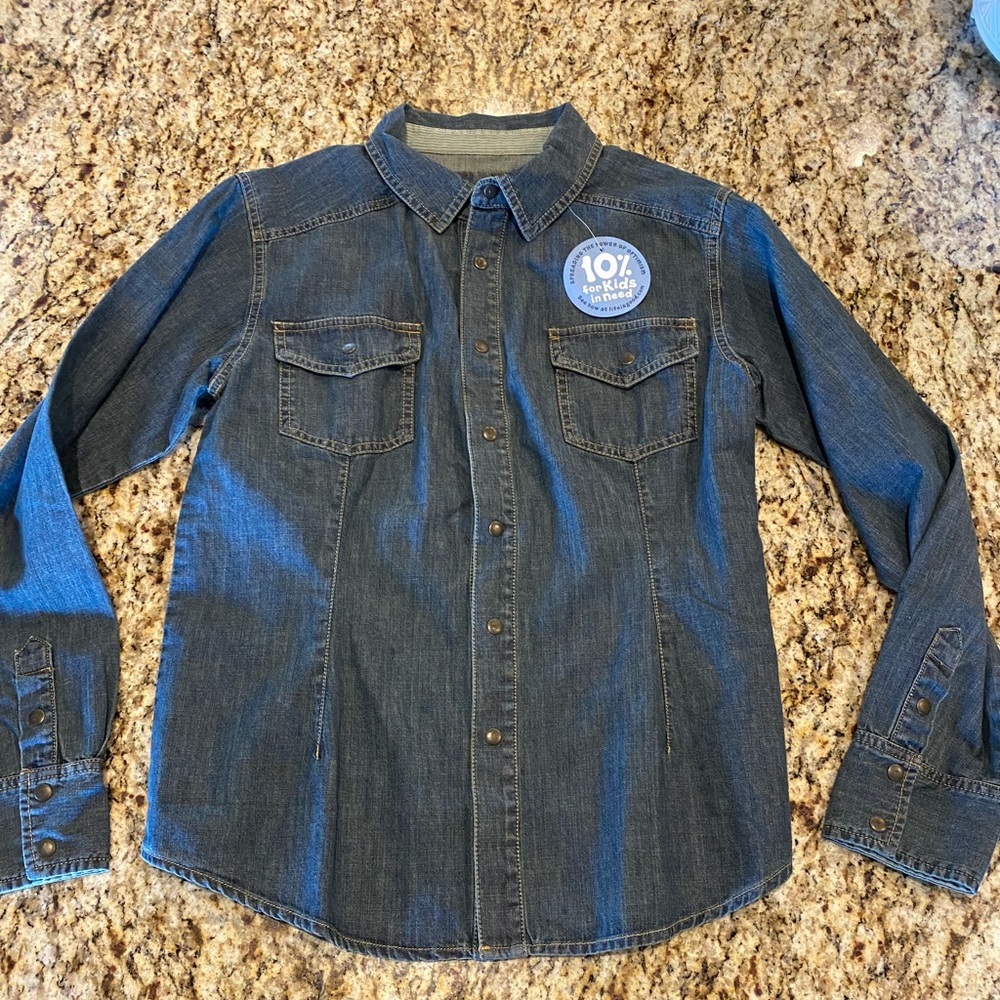 NWT Life is Good denim shirt. Snap front with classic detailing